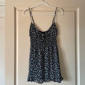 Reformation Navy Blue Floral Mini Dress
